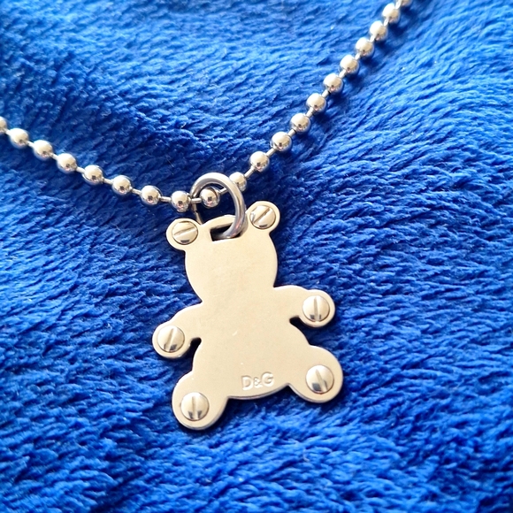 Silver Teddy Bear Pendant Necklace - Picture 2 of 5